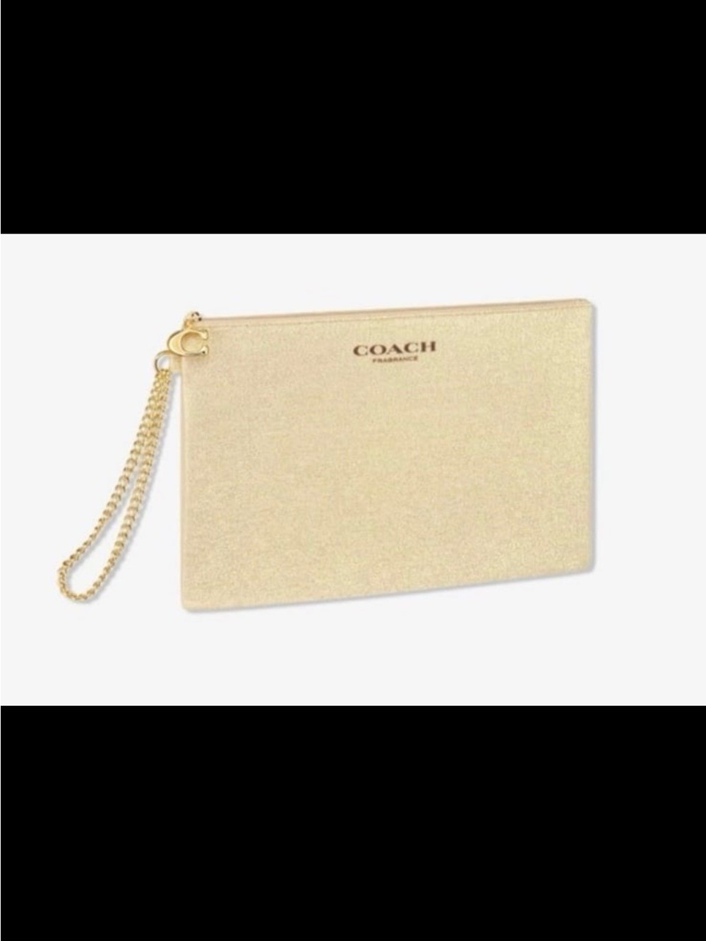 Coach Metallic Gold Logo Wristlet Pouch